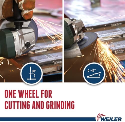 Weiler 57101 4-1/2" x 1/8" Tiger Type 27 Cut and Grind Combo Wheel, A30S, 7/8" A.H. (Pack of 25)