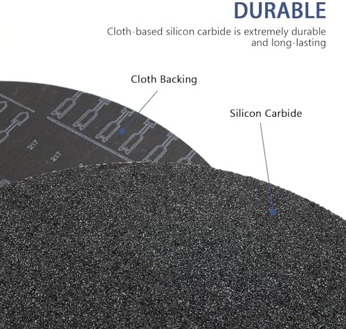 HUAALIUCHE Floor Sanding Disc Cloth-Backed Silicon Carbide，17" x 2" Holes for Concrete, Stone, 36 Grit, 6-Pack