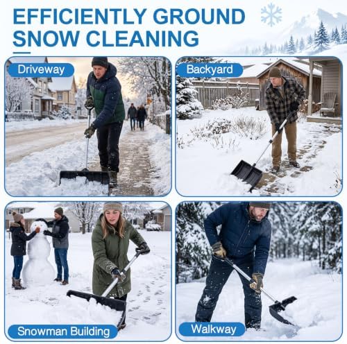 22" Wide Snow Pusher and Snow Scoop Shovel Set