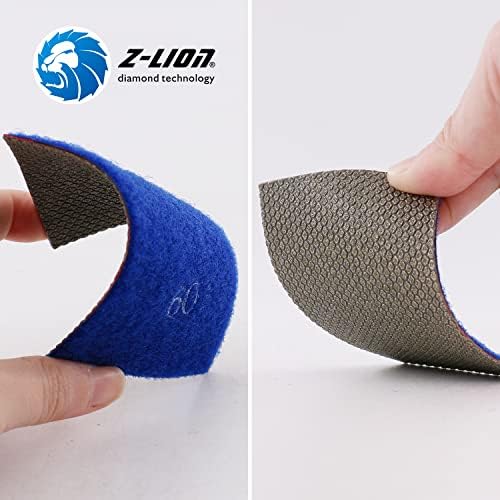 Z-Lion Diamond Abrasive Paper Sheets 60 Grit Diamond Sandpaper Nylon Back for Grinding Stone Glass Ceramic(1 Pcs)