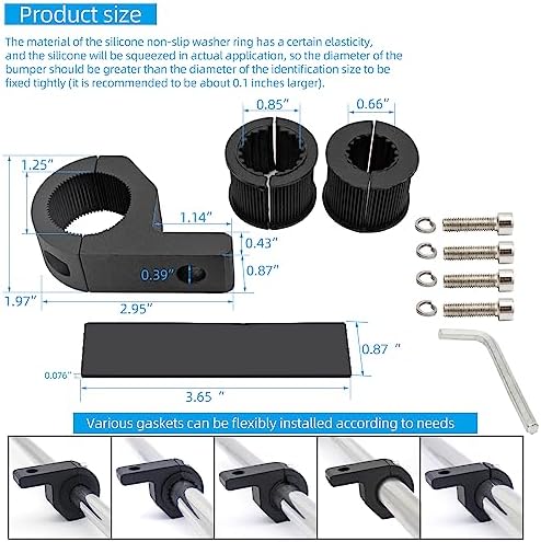 Motorcycle Aluminum Mounting Bracket Kit Tube Clamp 4Pcs 0.75" 1" 1.25" Bullbar Roof Rack Roll Cage Horizontal Bar Clamp Mounting Kit fit for Trucks Car ATV Motorcycle Truck