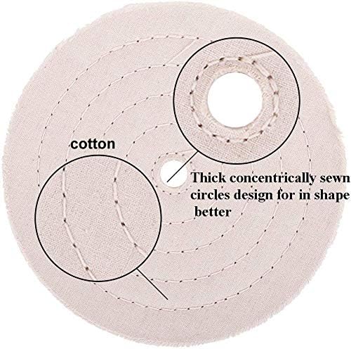 SCOTTCHEN Buffing Polishing Wheel 8" x 5/8" Arbor x 70Ply White Fine Cotton for Bench Grinder - 1 PCS