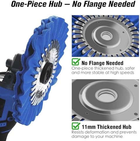 9PCS Aluminum Polishing Kit,Buffing Wheel with Solid One-Piece Hub