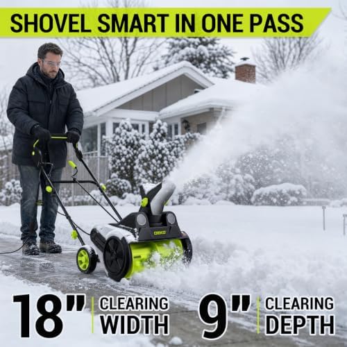 Corded Snow Blower:15A Motor, 18-Inch Electric Snow Blower, Electric Snow Shovel with 25ft Throwing Distance, Dual LED Lights, 3200rpm Snow Thrower DEKOPRO