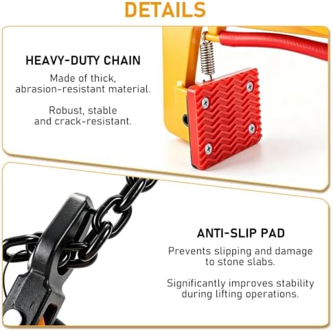 Granite Slab Lifting Clamps 772lbs, Heavy Duty Stone Lifting Clamps Jaw Opening Up to 19.68 inch, Adjustable Lifting Pliers Vertical Steel Plate Clamp Granite Curb Clamp Scissor Lifter