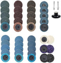 44Pcs Roll Lock 2 inch Sanding Discs Set, Surface Conditioning Disc, Quick Change Disc with 1/4 inch Holder for Die Grinder Sanding Disc Surface Strip Grind Polish Burr Paint Removal