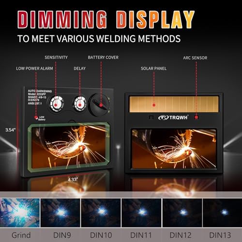 TRQWH Auto Darkening Welding Helmet with Light True Color Welding Hood