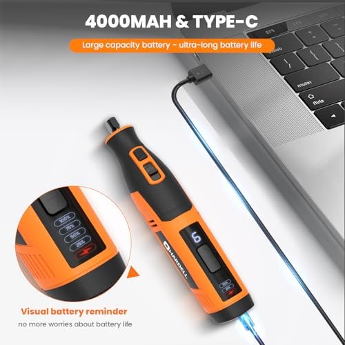 4V Cordless Rotary Tool Kit, Long-lasting 8000-28000RPM 80Accessories