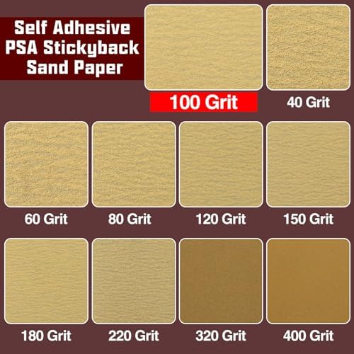 SPEEDWOX 100 Grit Sandpaper Roll Self Adhesive PSA Stickyback Sand Paper 2-3/4" Wide 10 Yard Long Sandpaper Sheets for Automotive & Woodworking Air File Long Board Sanders Metal Plastic Sanding Blocks