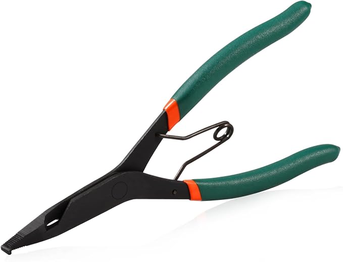 SPEEDWOX 9 inch Angle Tip Lock Ring Pliers with Hole Flat Nose