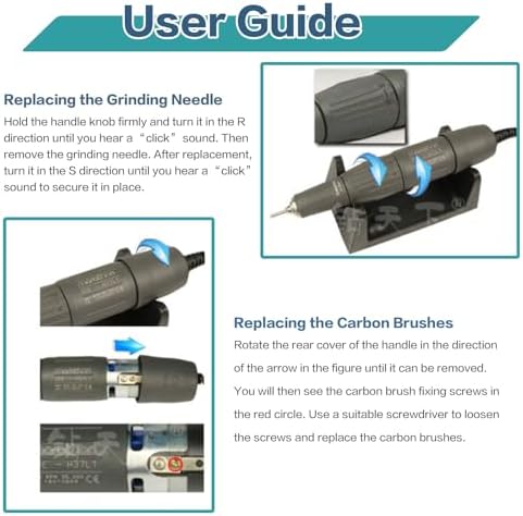 N3 Marathon Micromotor Polisher with 35K RPM Micro Motor Handle Jewelry,Ceramics,Silicone,Glasswork,Woodcarving. (N3, N)