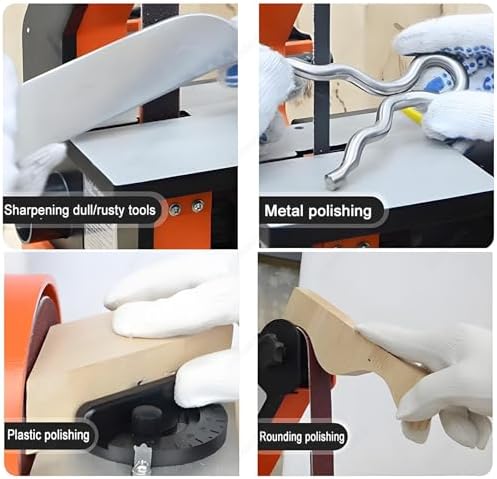 Belt Sander Knife Sharpener for Curved and Angled Sanding,Belt and Disc Sanding Workstation,0°-45° Sanding Angle Adjustable,Bench Polisher for Metal,Plastic,and Wood Sanding