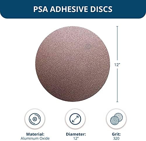 Benchmark Abrasives PSA No Hole 12 Inch Sanding Discs Adhesive Back with Aluminum Oxide Grains Automotive Orbital Sander Sandpaper - 12 Inch Sanding Disc - Surface Blending (10 Pack), 320 Grit