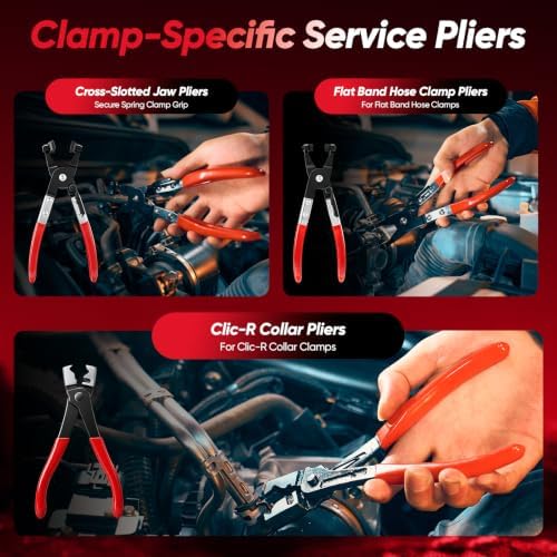 Sakerplus Hose Clamp Pliers Set, Long Reach Automotive Clamp Removal Kit
