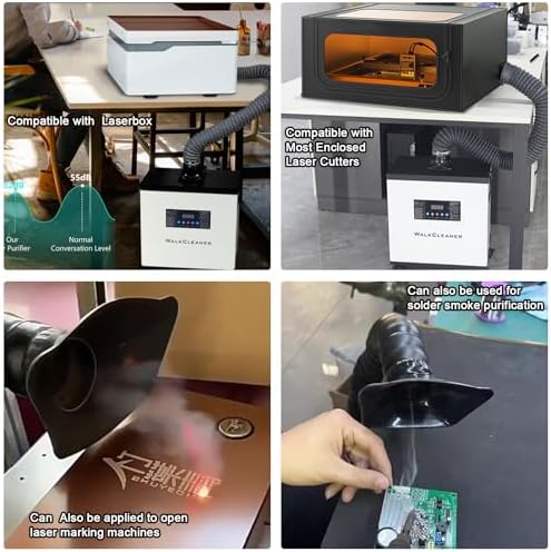 Solder Fume Extractor, 238W Smoke Absorber Air Purifier with HEPA Activated Carbon Filter for Soldering Station, Welding & Laser Engraving, Adjustable Quiet Fan ≤45dB
