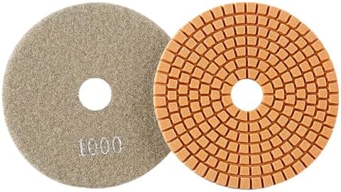 Diamond Polishing Pad, 4 inch 100 mm 1000 Grit Sanding Discs for Grinder & Polisher, Hook and Loop Backing Pad for Grinding Buffing Granite Marble Concrete Stone (1 Piece)