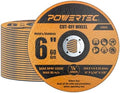 POWERTEC Cut Off Wheels 25 Pack, 6" Aluminum Oxide 60 Grit (14021)