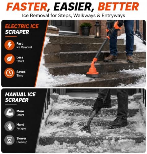 Grasstigon Cordless Ice Scraper 16-Inch Compatible with DeWALT 20V Battery
