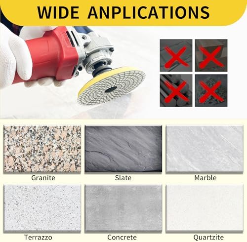5 Inch Diamond Polishing Pads Tile Stone Diamond Sanding Pads Kit