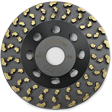 Megatron 5" Diamond Cup Grinding Removing Disc Wheel for Any Concrete, Paint, Epoxy, Glue and Mastic with CDB New Technology (Megatron 5")