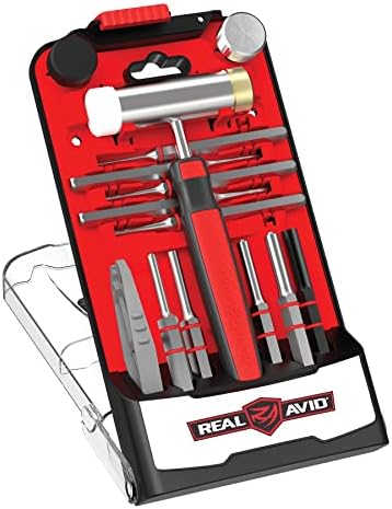 Real Avid Accu-Punch Hammer & Roll Pin Punch Set – Armorers Tool Kit with Small Hammer, 4 Interchangeable Heads, Roll Pin Punch Tools, Pin Starter & Kickstand Case for Organization