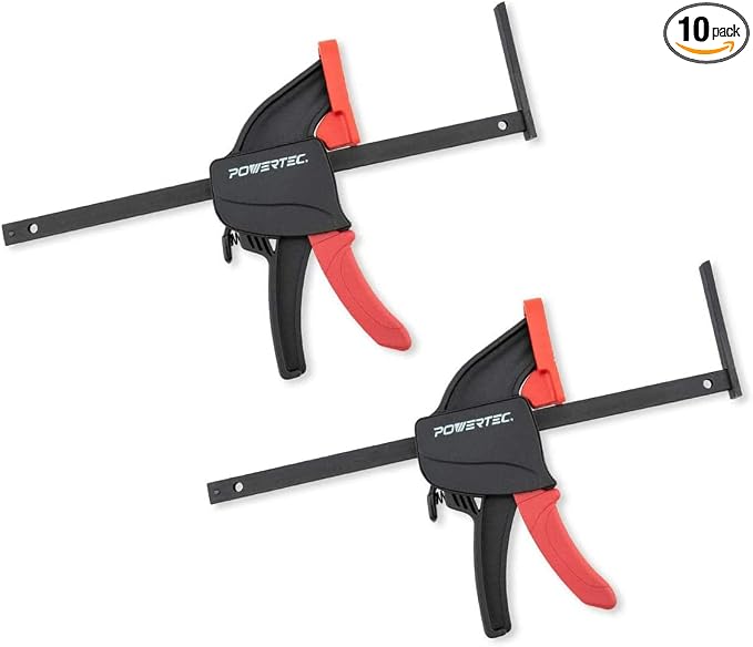 POWERTEC Guide Rail Clamp, 8-3/4 Inch Quick Release Clamps for Circular Saw Guide Rail System, Woodworking, 71423V, Track Saw Track Clamp(2PCs) (Pack of 10)