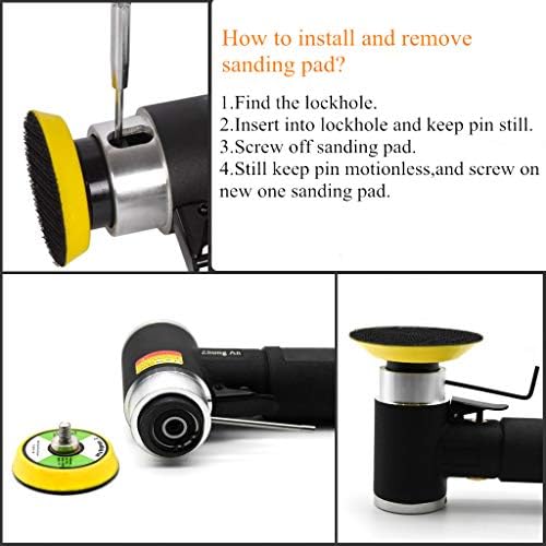 2 3-inch Mini Orbital Sander da sander Air Dual Action Sander Air Polisher Super Smooth and Swirl Freely for Auto Body Work (BLACK)