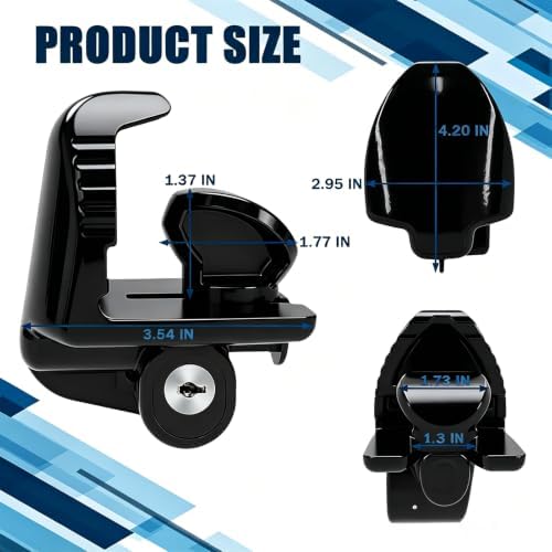 Trailer Hitch Lock 1-Pack for 1-7/8",2",2-5/16" Couplers, Heavy Duty,Black