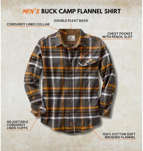Legendary Whitetails Mens Flannel Long Sleeve Button Down 100% Cotton Shirt