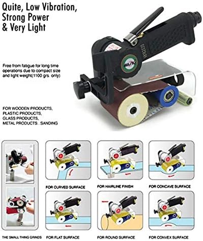 Pneumatic Belt Machine,Pneumatic Belt Sander Air Polishing Belt Sanding and Polishing Machine Pneumatic Machine for Grinding Polishing (Black)