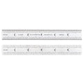 Starrett Spring Tempered Steel Rule with Satin Chrome Finish, Quick Reading and Inch Graduation - 6" Length, 6R Graduation Type, 3/64" Thickness - C606R-6