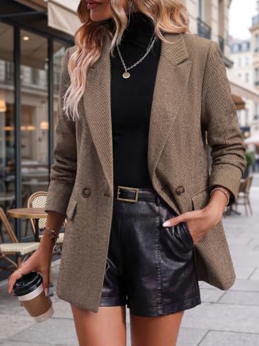Mina Self 2026 Women's Fall Plaid Blazer Houndstooth Jacket Business Casual