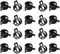 20pcs 0.63" ID Constant Tension Band Hose Clamps, 16mm Spring Band Type Action Hose Clamp Manganese Steel Fuel Line Clamp Low Pressure Air Clip Clamp for Fuel Hose Line Water Pipe Air Tube black