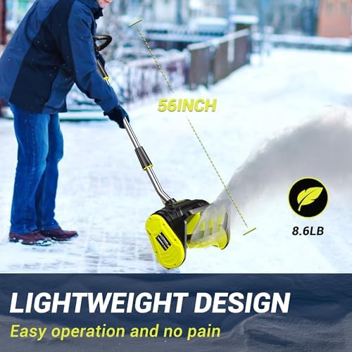 Litekon 40V Brushless Cordless Snow Shovel, 13-Inch Electric Snow Blower with 2X 4.0Ah Batteries, Battery-Powered Snow Removal with 16.5FT Throw Distance for Patio, Deck, Driveway，Green