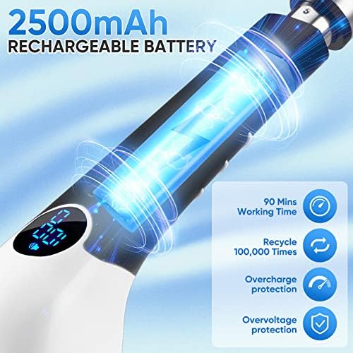 Electric Spin Scrubber, 2024 New Cordless Cleaning Brush with 8 Replaceable Brush Heads, Power Shower Scrubber Long Handle, Extendable Handheld Electric Scrubber for Bathroom Floor Tub Tile