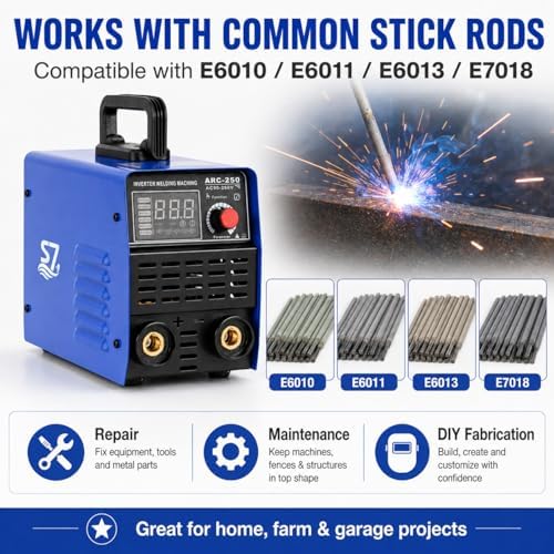 250A Stick Welder, 110V/220V Portable IGBT Inverter ARC Welder