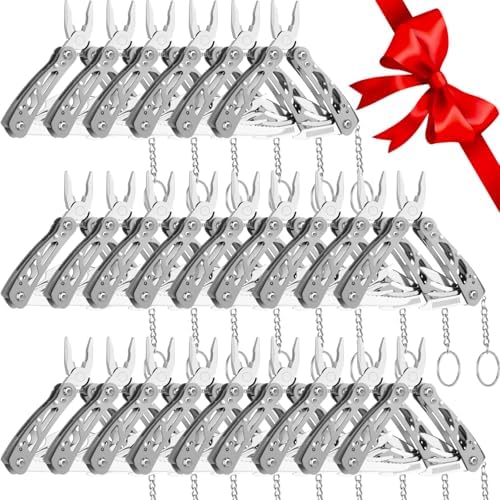 Lasnten 24 Pcs Multitool Pliers, Stainless Steel Foldable Mini Tool,Grey