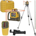 Topcon RL-H5A Laser Transit Leveler Kit - LS-80X Rotary Laser Receiver with Rod Bracket - 36-60in Precision Level 360 Laser Tripod - 13ft Fiber Rod Level Tool with Tenth Increments for Construction
