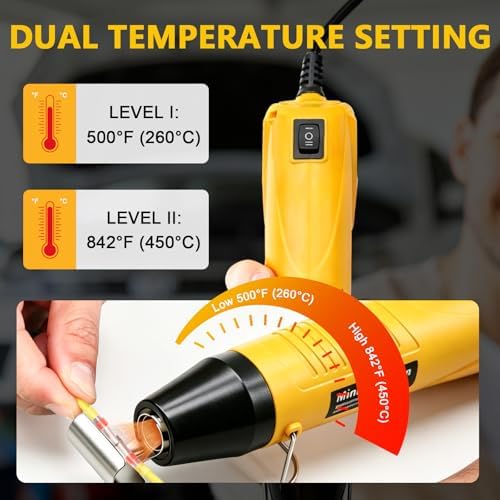 200PCS Solder Seal Wire Connectors Kit with Mini Heat Gun, Portable Heat Gun for Shrink Tubing, Waterproof Heat Shrink Wire Repair Kit with Solder Stick for Marine Automotive Boat Truck, AWG 26-10