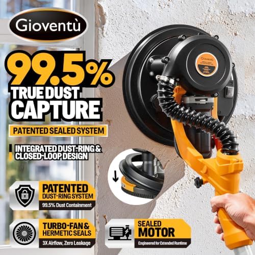 Dustless Electric Drywall Vacuum Sander, 950W 8.5A for Ceiling/Wall