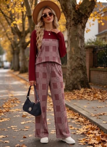 WIHOLL Two Piece Sets for Women Fall Outfits Casual Matching Lounge Sets