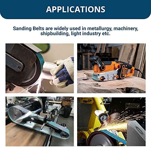Benchmark Abrasives 2 x 72 Inch Sanding Belts with Zirconia Grains Sand Paper for Metal Grinding, Sanding, Knife Polishing, Surface Blending - Belt Sander Paper Belt for Woodworking (6 Pack), 24 Grit