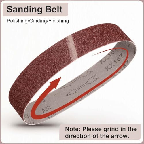 HARFINGTON 4 x 24 Inch Sanding Belts, 12 Pcs 80 Grits Aluminum Oxide Abrasive Belt Sander File Belt for Woodworking, Metal Polishing, Knife Sharpener