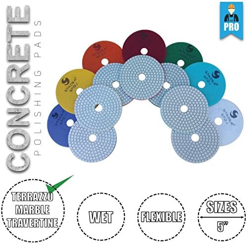 PPW122D Diamond Polishing Pads 4" For Concrete Terrazzo Marble Stone Granite Countertop Floor Wet Polishing, Grit 200 - Pack of 2