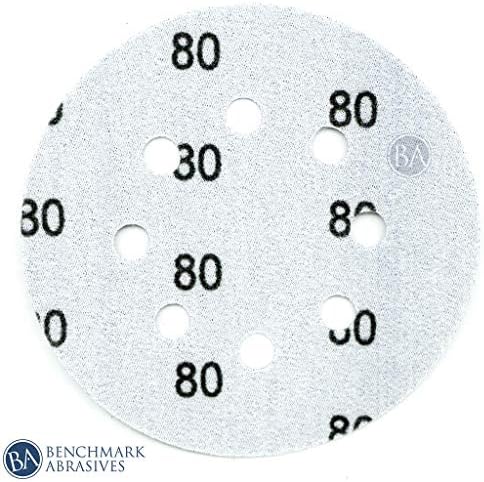 Benchmark Abrasives 5 Inch Sanding Discs Hook and Loop, Ceramic 8 Holes Adhesive Sandpaper for Surface Blending, Automotive - Orbital Sander Sandpaper (50 Discs), 2000 Grit