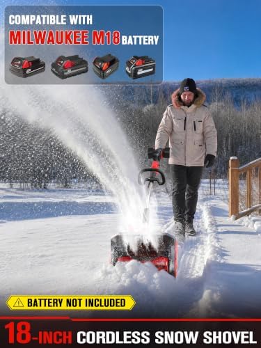 18" Cordless Snow Shovel Compatible with Milwaukee M18 Battery (Bare Tool)