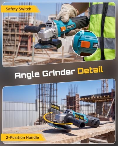 SEESII Angle Grinder 4-1/2 inch, 1200W Power Electric Grinder Tools