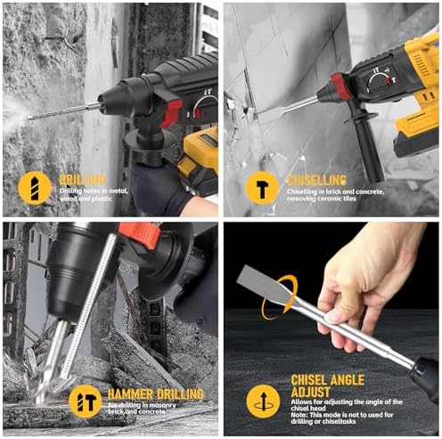 SDS Cordless Rotary Hammer Drill Fit for Dewalt 20V Battery(NO Battery)