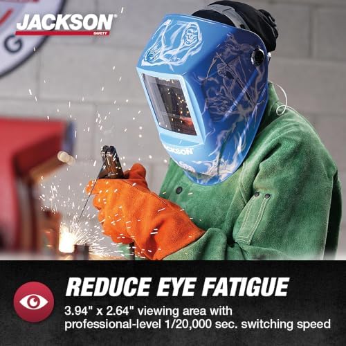 Jackson Safety Premium Graphic Welding Hood with ADF - Ultra Lightweight Auto Darkening Welding Helmet - ANSI Z87.1 (Multiple Styles)