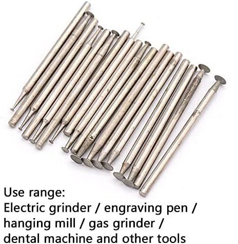 10pcs 2.35mm Shank Emery Polishing Diamond Grinding Head Mounted Points Jade Carving Burrs H Needle For Dremel Rotary Tools,1200 Grit,2.0mm